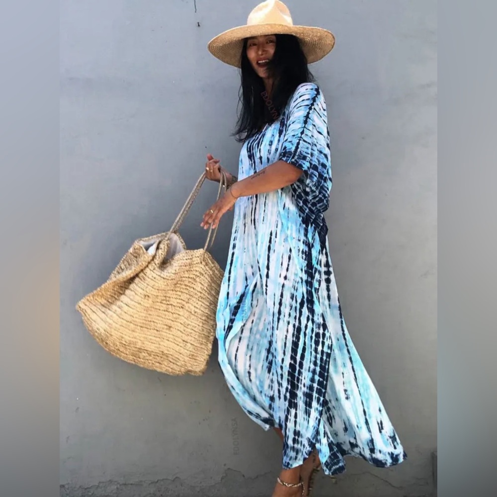 Nadia Elegant Bohemian Maxi Dress Swimsuit Coverup - Picture 2 of 8